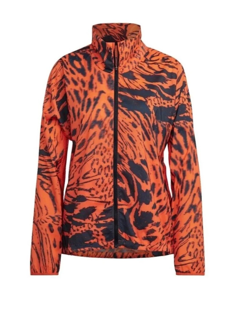 Adidas Womens Fast Running AOP Carerra Jacket Semi Impact Orange HL1995 SzS $130